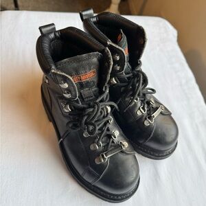 Harley Davidson Dipstick Motorcycle Leather Lace Up Riding Boots Size 8